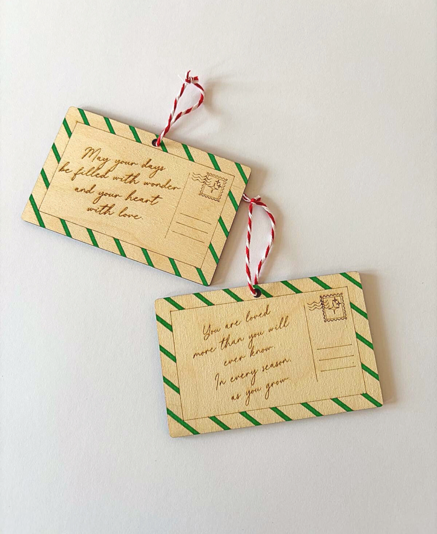 Wooden Postcard Keepsake Ornament