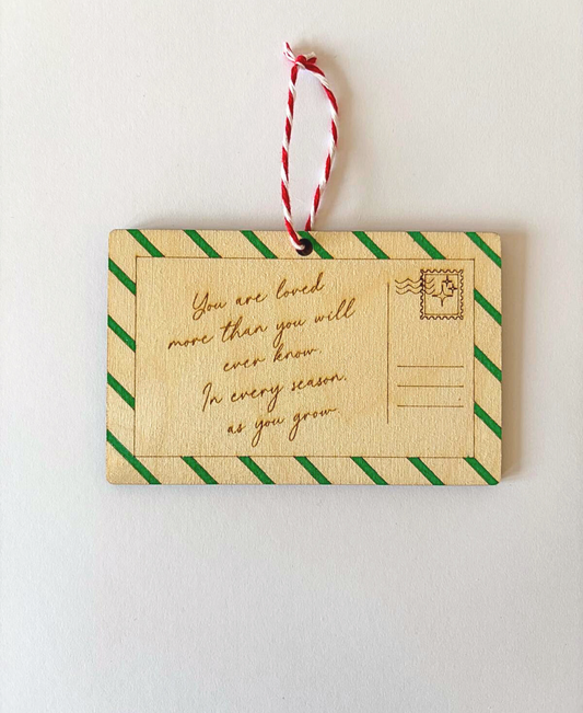 Wooden Postcard Keepsake Ornament