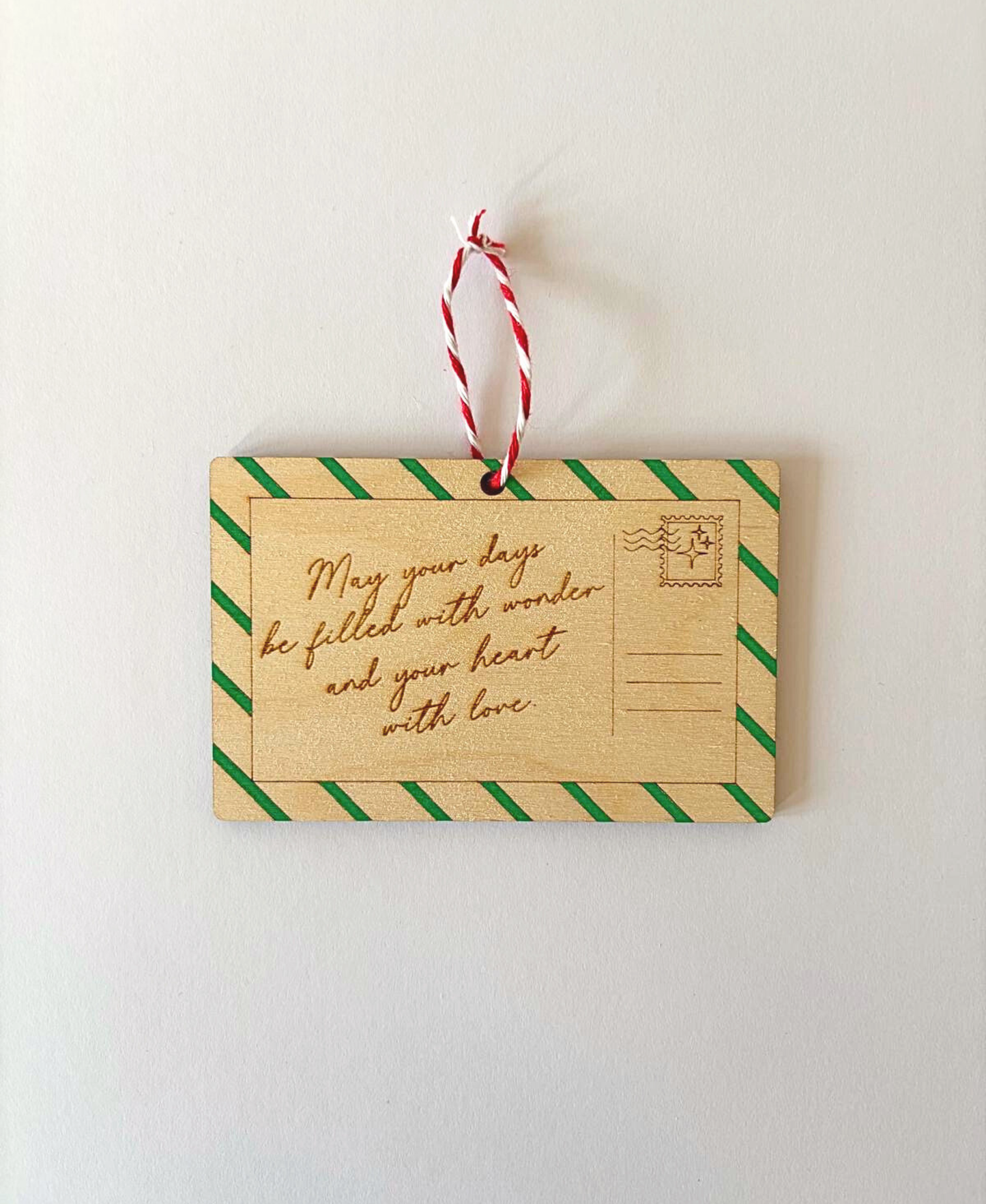 Wooden Postcard Keepsake Ornament