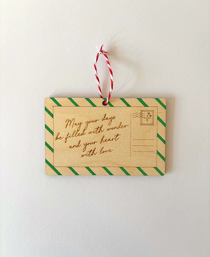 Wooden Postcard Keepsake Ornament