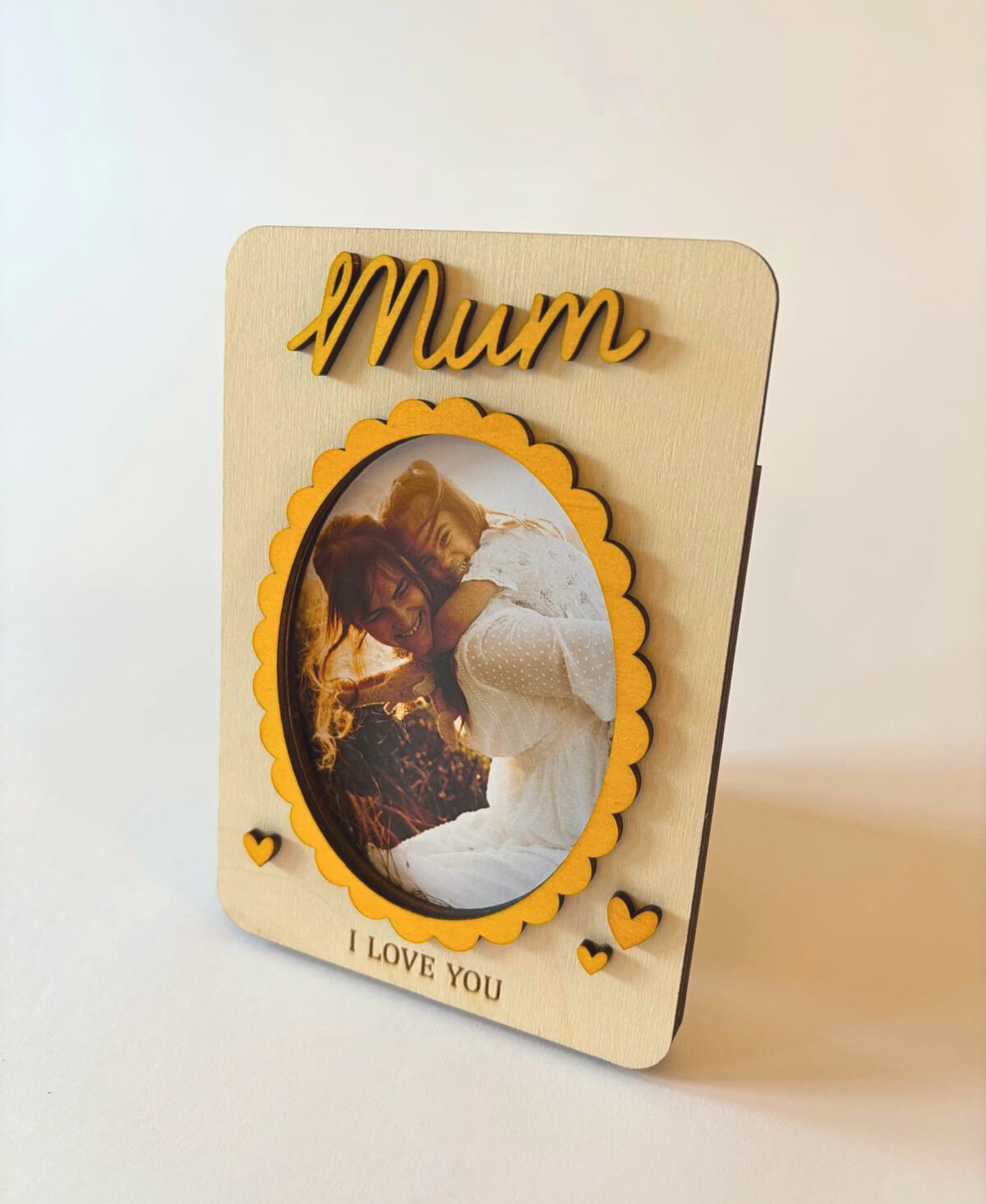 “I Love You” Wooden Photo Frame Magnet Mum
