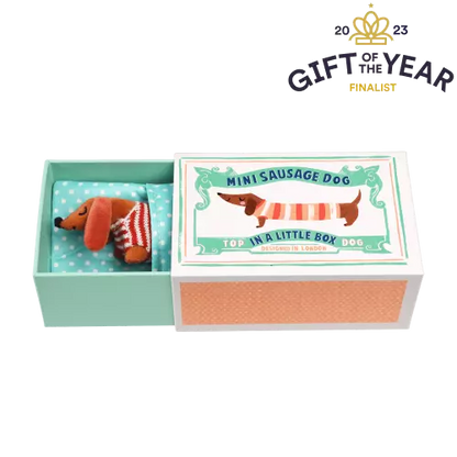 Mini sausage dog in a little box - Sausage Dog soft toy
