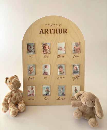 My First Year – Personalised Wooden Photo Board