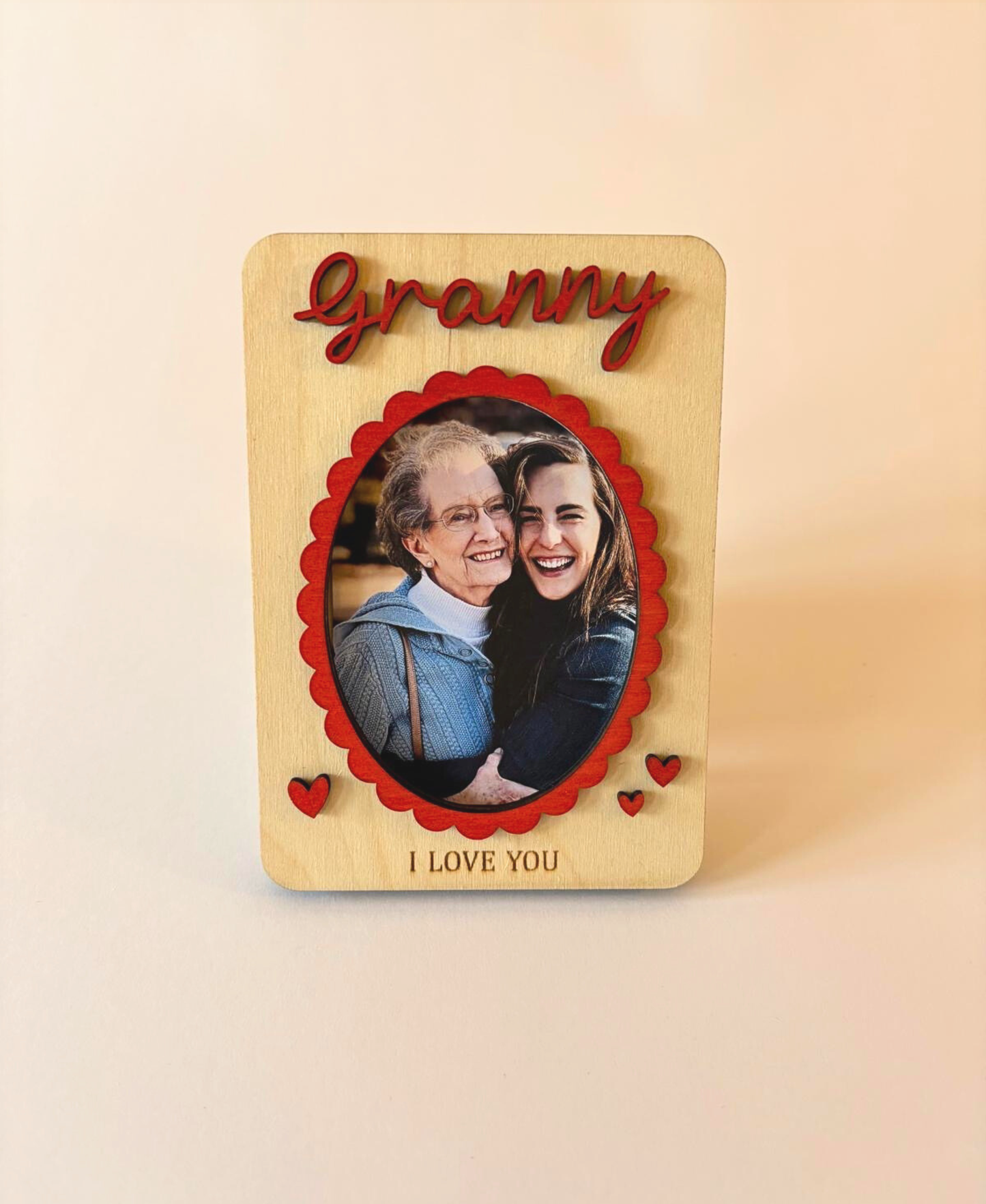 “I Love You” Wooden Photo Frame Magnet - Granny