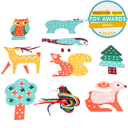 Children's cardboard stitching kit - Woodland