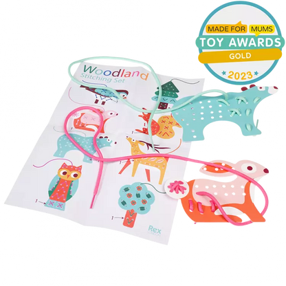 Children's cardboard stitching kit - Woodland