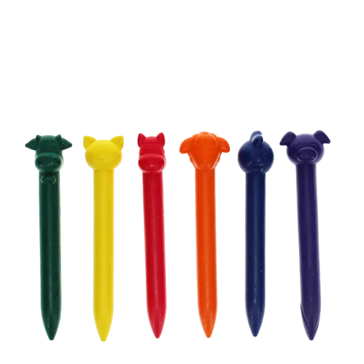 Animal head crayons (set of 6)