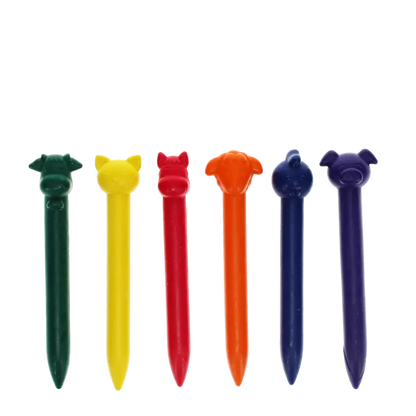 Animal head crayons (set of 6)