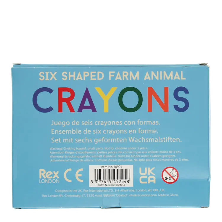 Animal head crayons (set of 6)