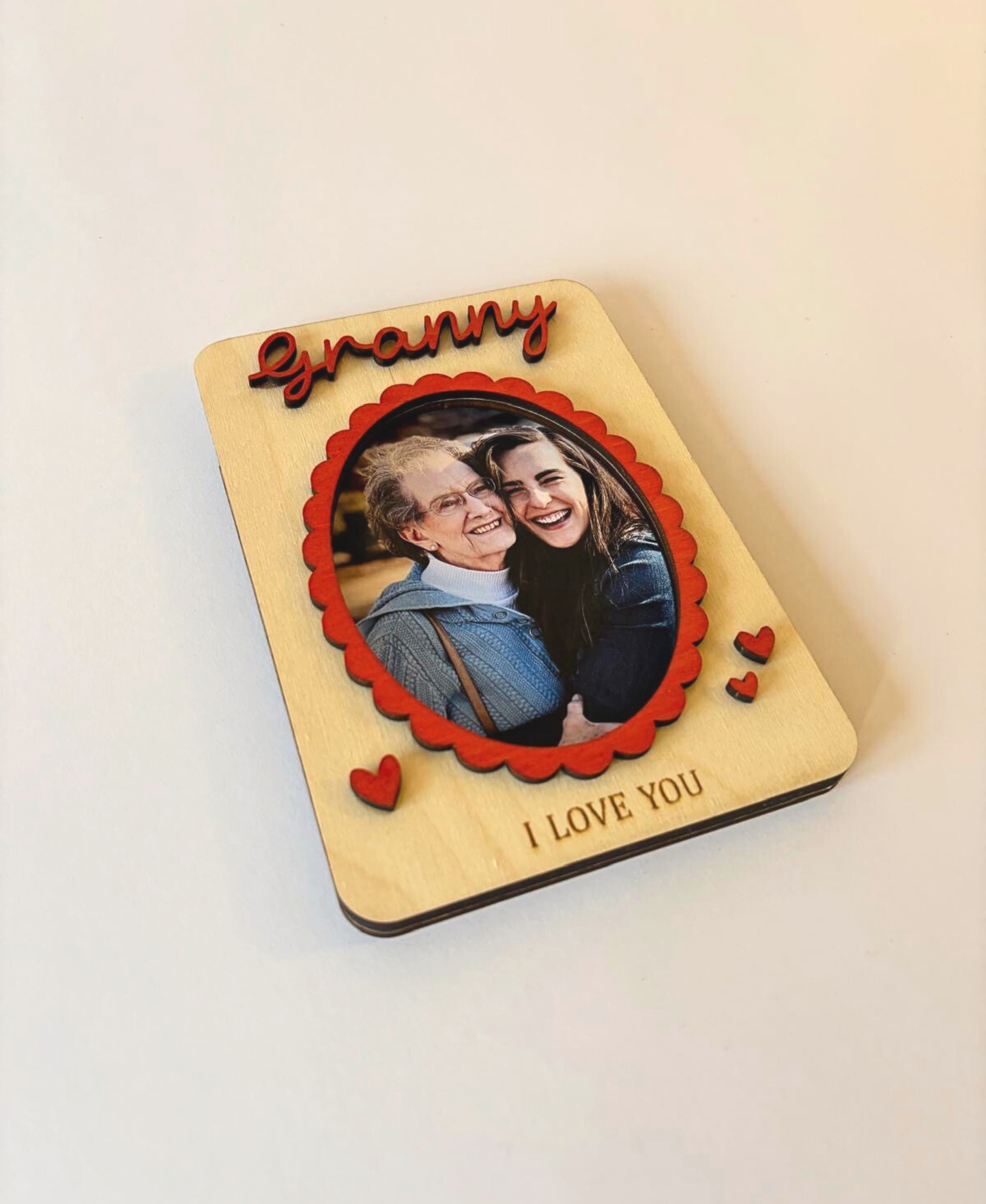 “I Love You” Wooden Photo Frame Magnet - Granny