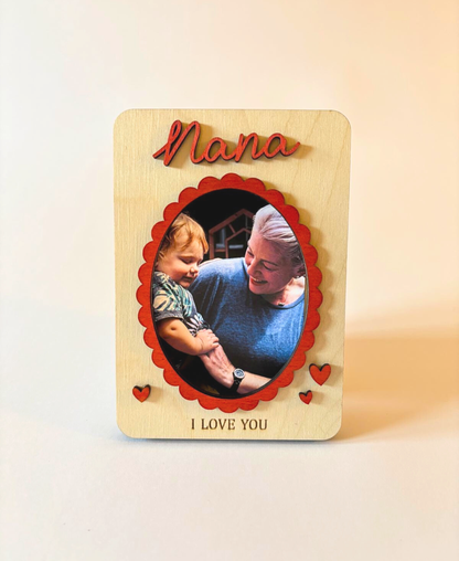 “I Love You” Wooden Photo Frame Magnet - Nana
