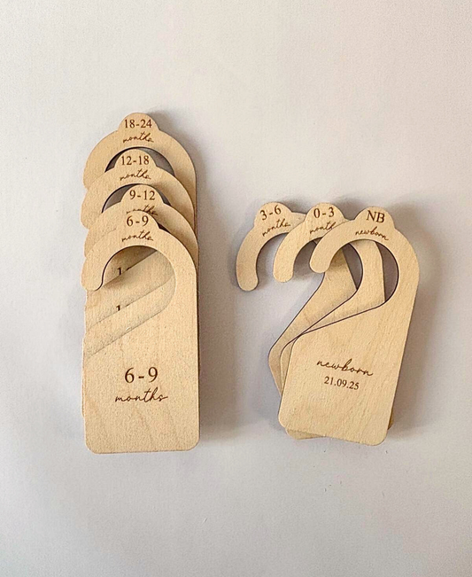 Personalised Baby Clothing Dividers – Set of 7