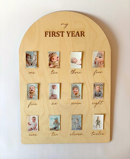 My First Year – Personalised Wooden Photo Board