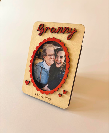 “I Love You” Wooden Photo Frame Magnet - Granny