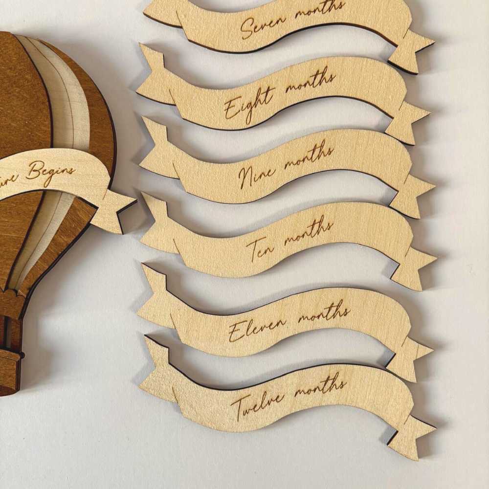 “Adventure Begins” Wooden Hot Air Balloon Sign (Personalised Option)