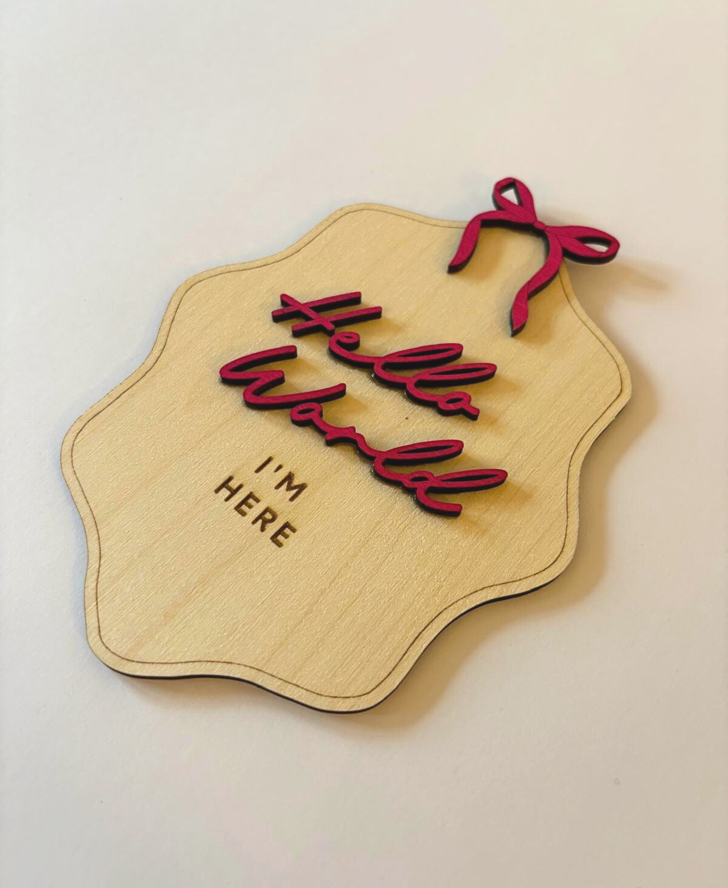 Hello World – Personalised Name Plaque (with Optional Milestone Set)