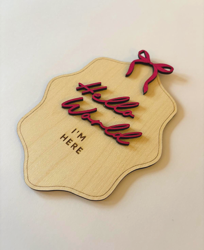 Hello World – Personalised Name Plaque (with Optional Milestone Set)