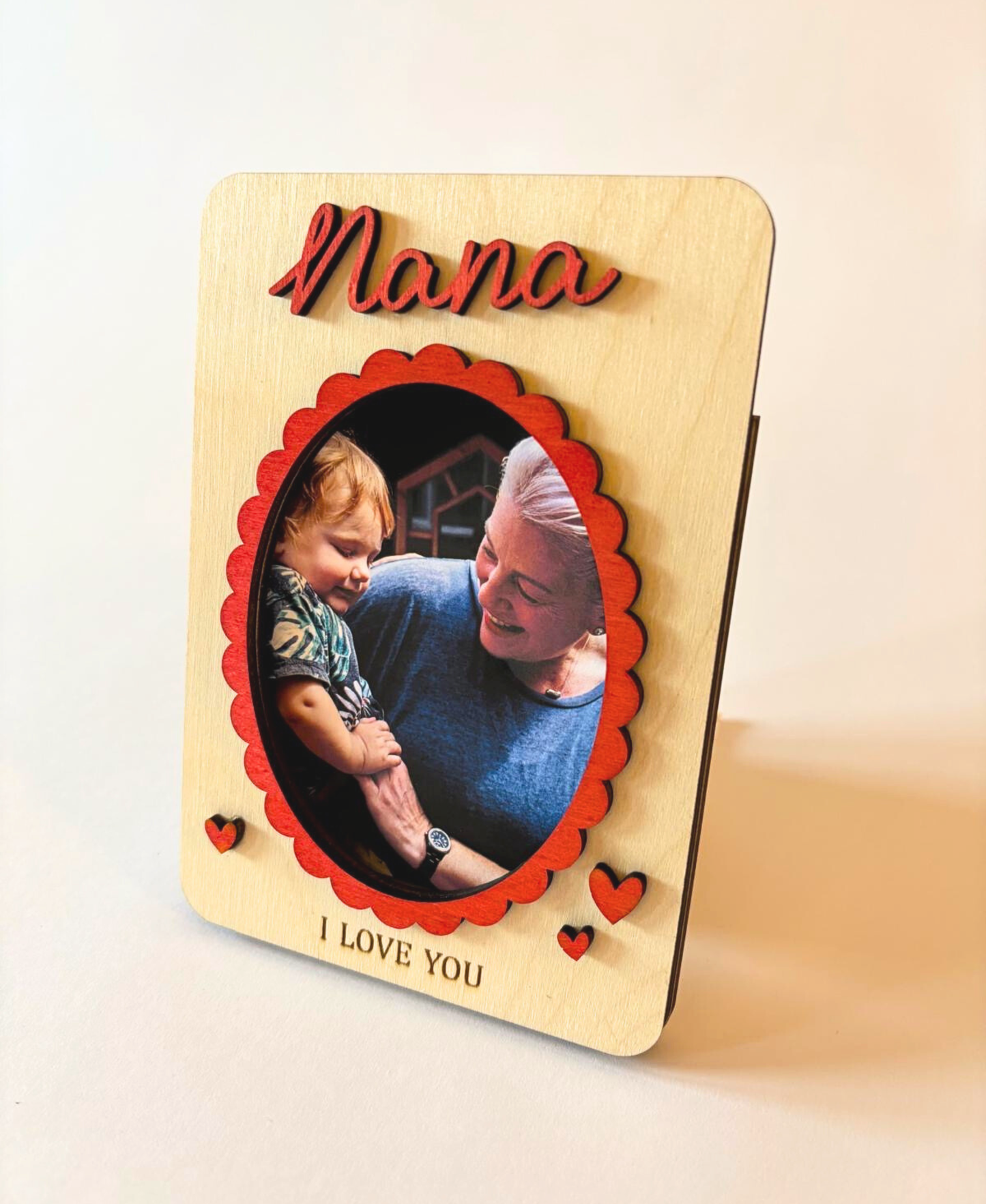 “I Love You” Wooden Photo Frame Magnet - Nana