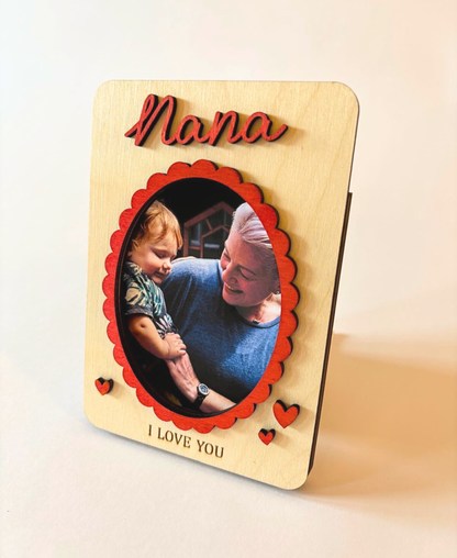 “I Love You” Wooden Photo Frame Magnet - Nana