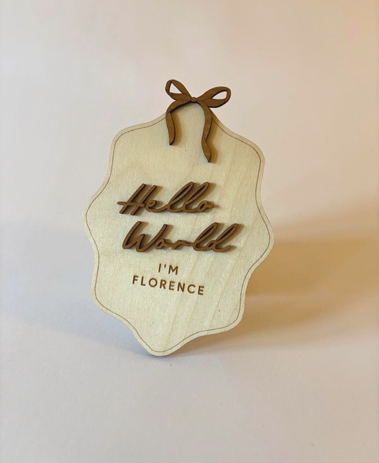 Hello World – Personalised Name Plaque (with Optional Milestone Set)