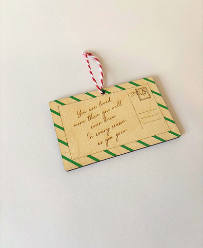 Wooden Postcard Keepsake Ornament