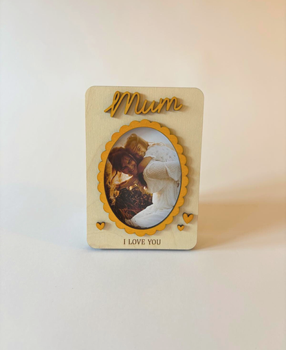 “I Love You” Wooden Photo Frame Magnet Mum