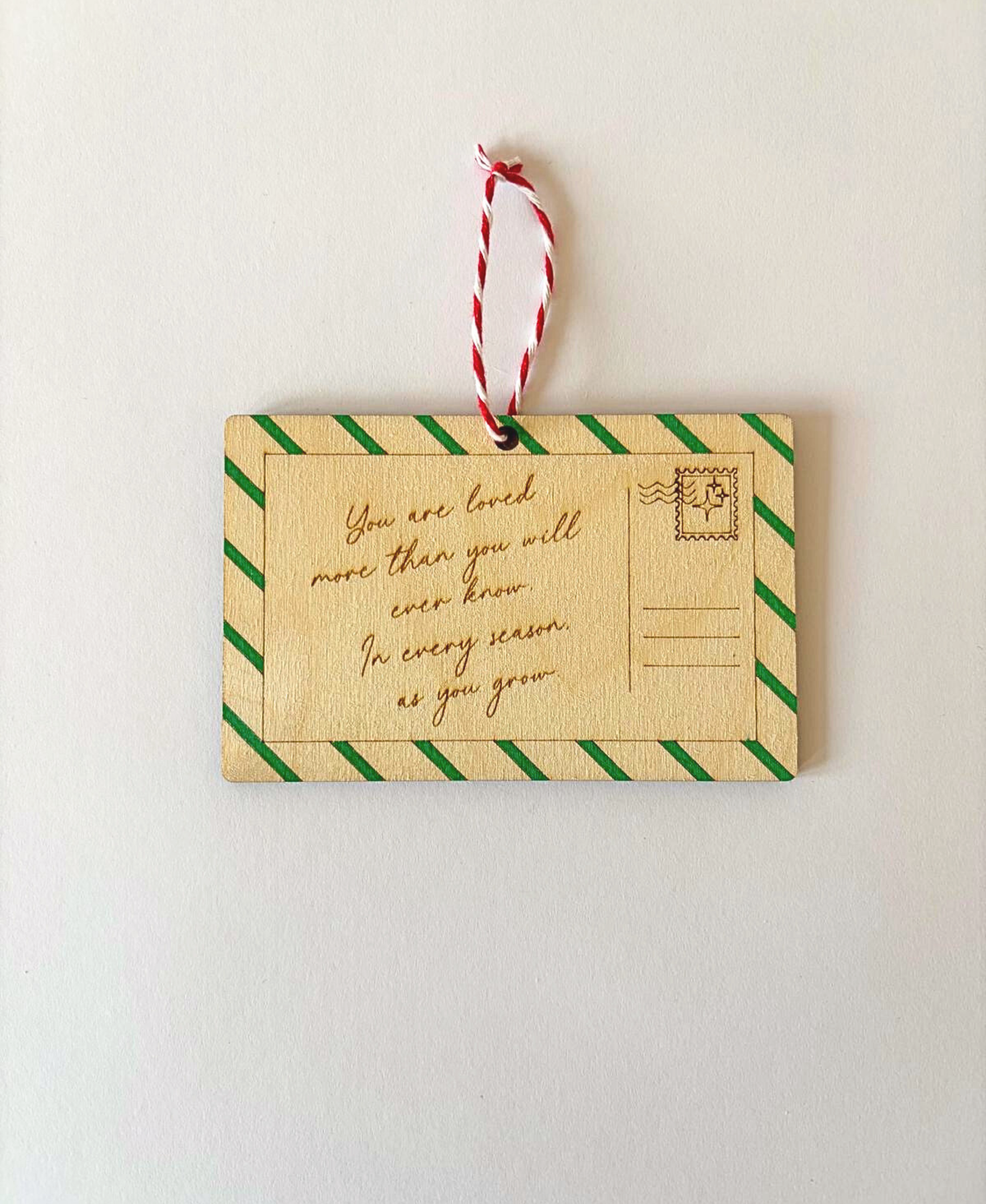 Wooden Postcard Keepsake Ornament