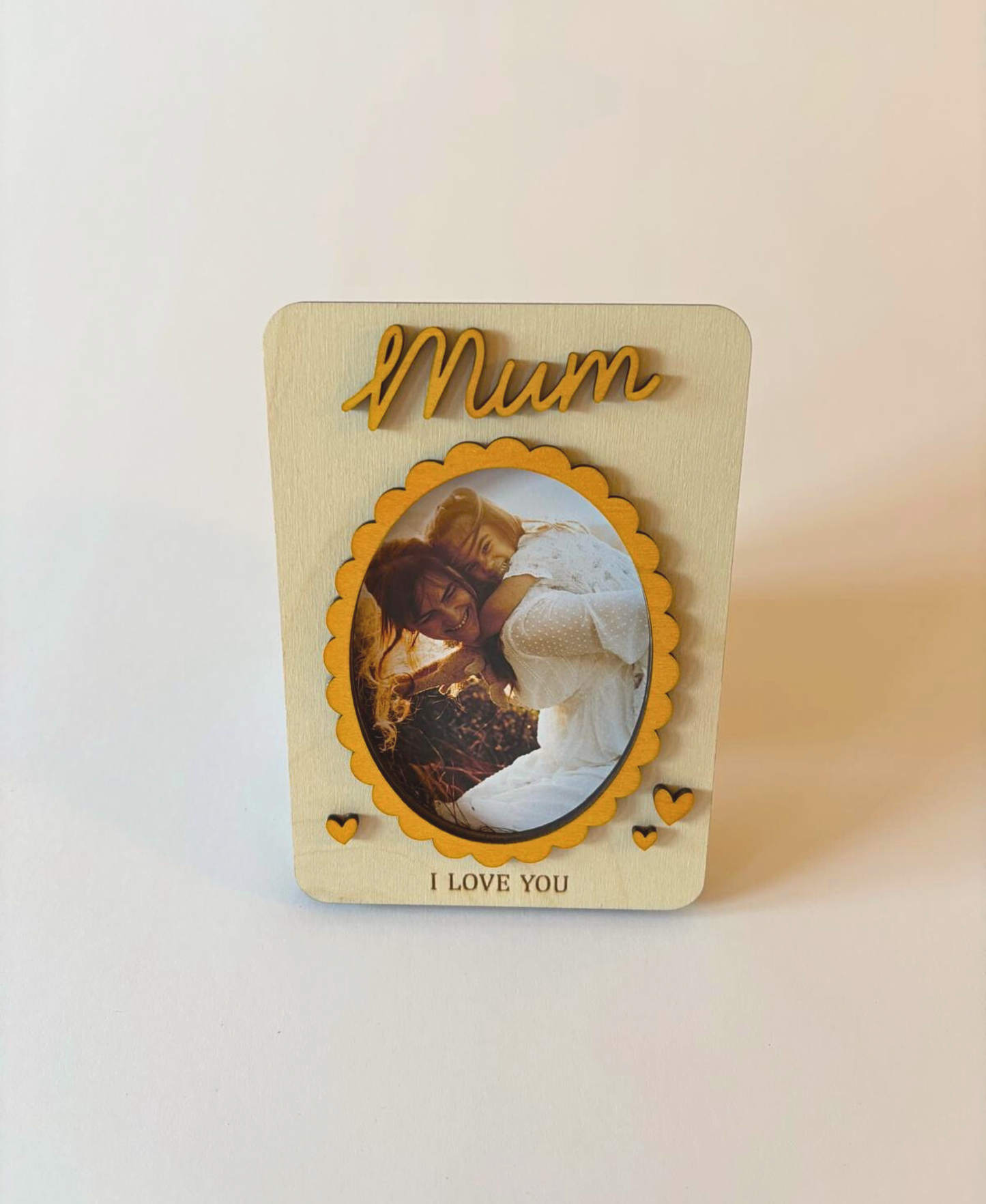 “I Love You” Wooden Photo Frame Magnet Mum
