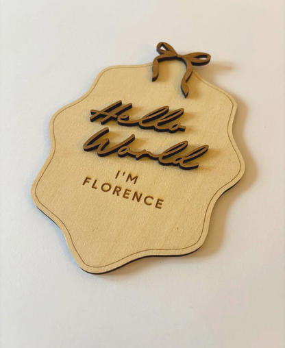 Hello World – Personalised Name Plaque (with Optional Milestone Set)