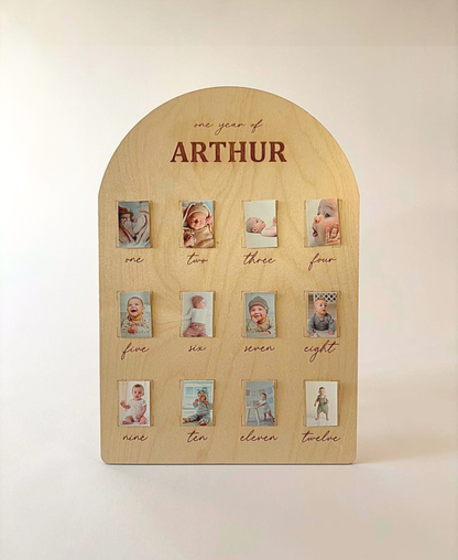 My First Year – Personalised Wooden Photo Board