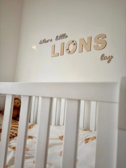 Where Little Lions Lay – Wooden Wall Sign