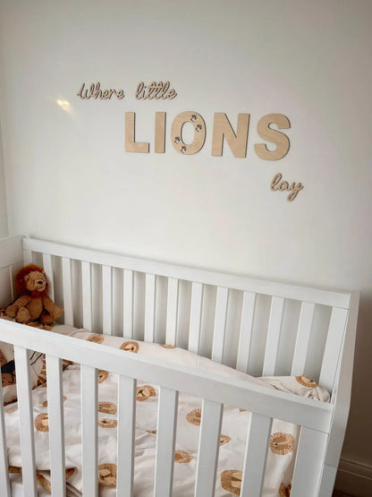 Where Little Lions Lay – Wooden Wall Sign